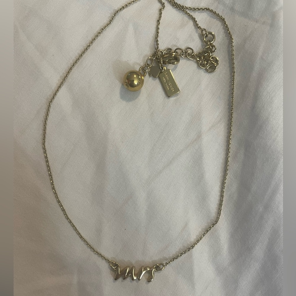 Kate Spade “MRS” Necklace in Gold